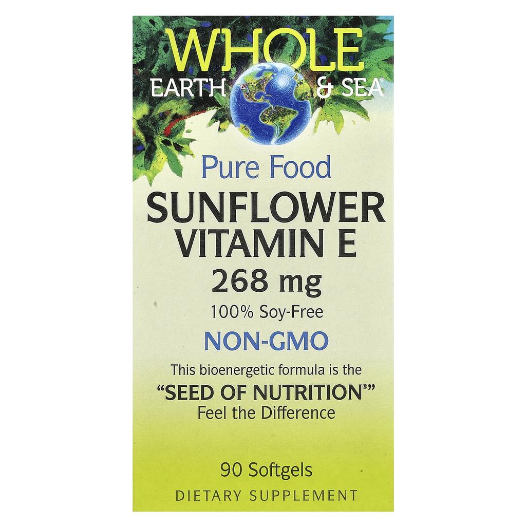 Whole Earth & Sea, Sunflower Vitamin E, 268Mg, 90 Softgels