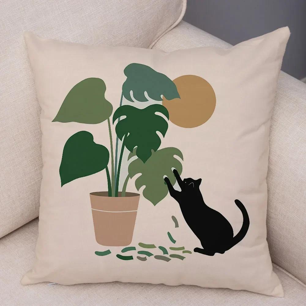 Nordic Style Plant Tree Cushion Cover Decor Geometric Abstract Modern Art Pillow Case for Sofa Home Super Soft Plush Pillowcase