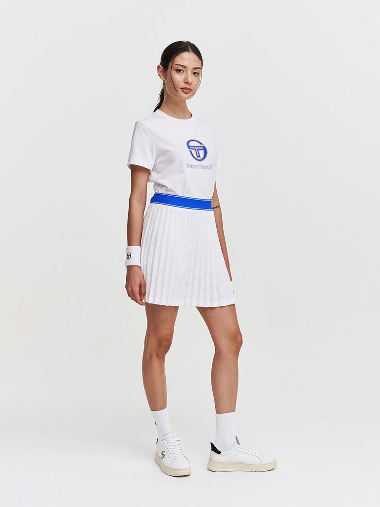 SERGIO TACCHINI W Resort Aop Pleated Skirt (White)