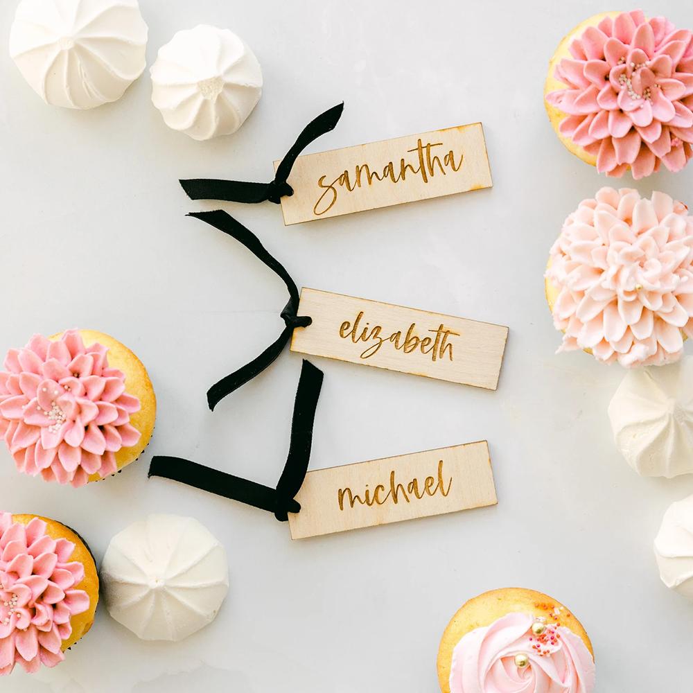 3Pcs Personalized Name Wooden Gift Tag Stocking Tag Place Setting Wedding Favor Thank You Tag Christmas Ornament Bridal Shower