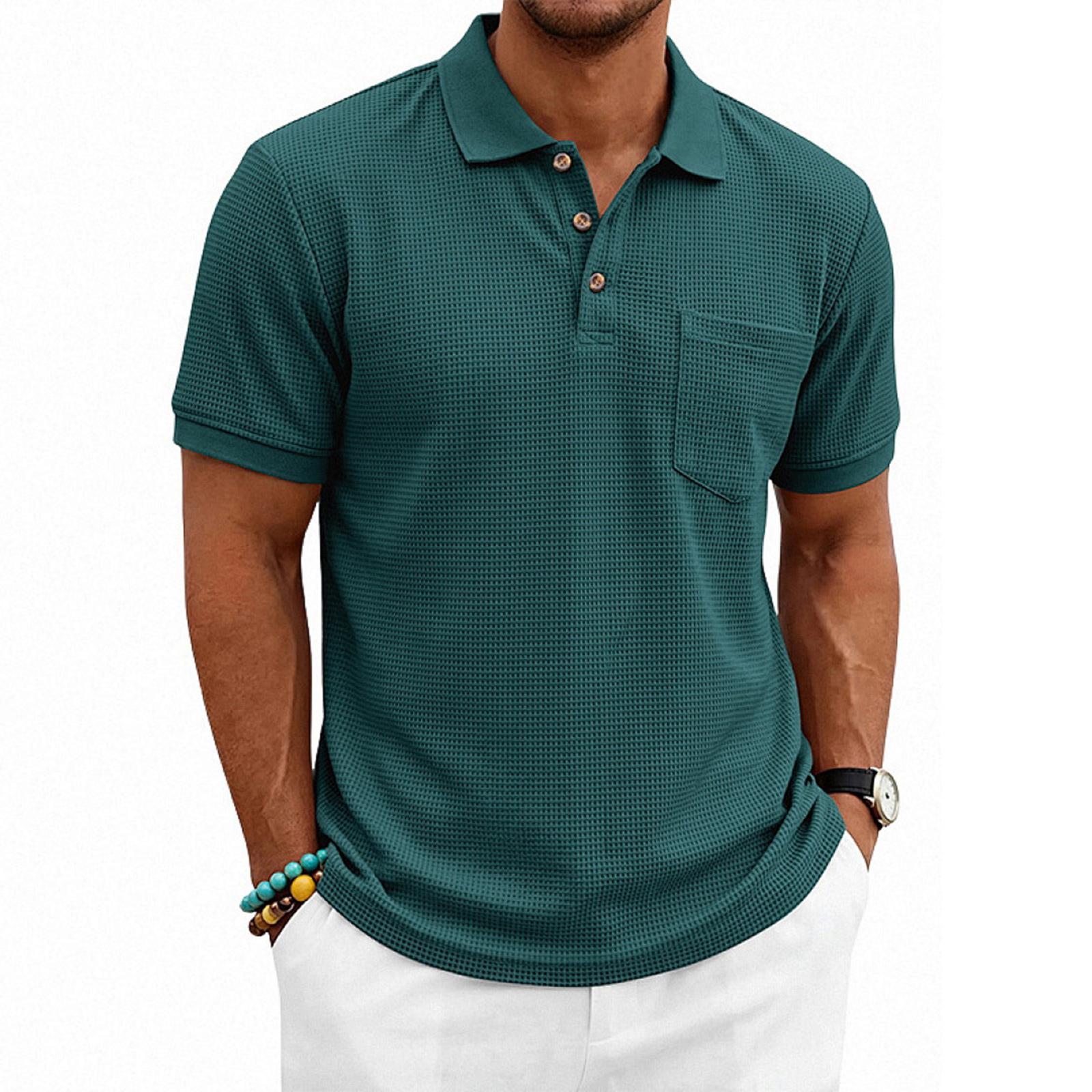 

Men s Breathable, , Loose Fabric, Casual Short-sleeved Shirt M зелёный