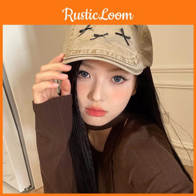 Sweet Rustic Bow Beret For Women Comfortable Fit And Fashionable Year All