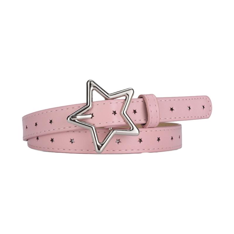 Temperament Women Jeans Waist Belts with Alloy Star Buckle Ladies Waistband