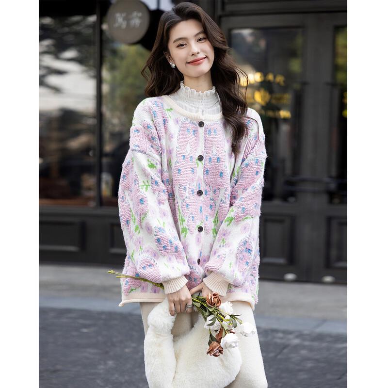 

Mokana Women s Urban Casual Jacquard Cardigan One Size