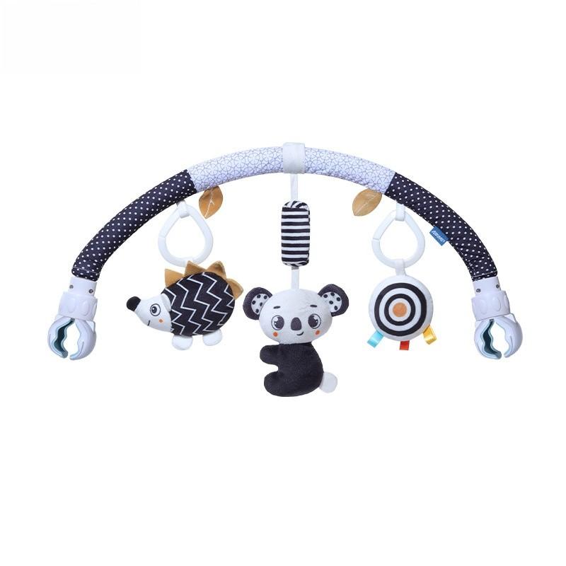 Portachiavi per Auto a Vento Bianco e Nero per Bambini con Giocattoli Sensoriali per Passeggini e Culle