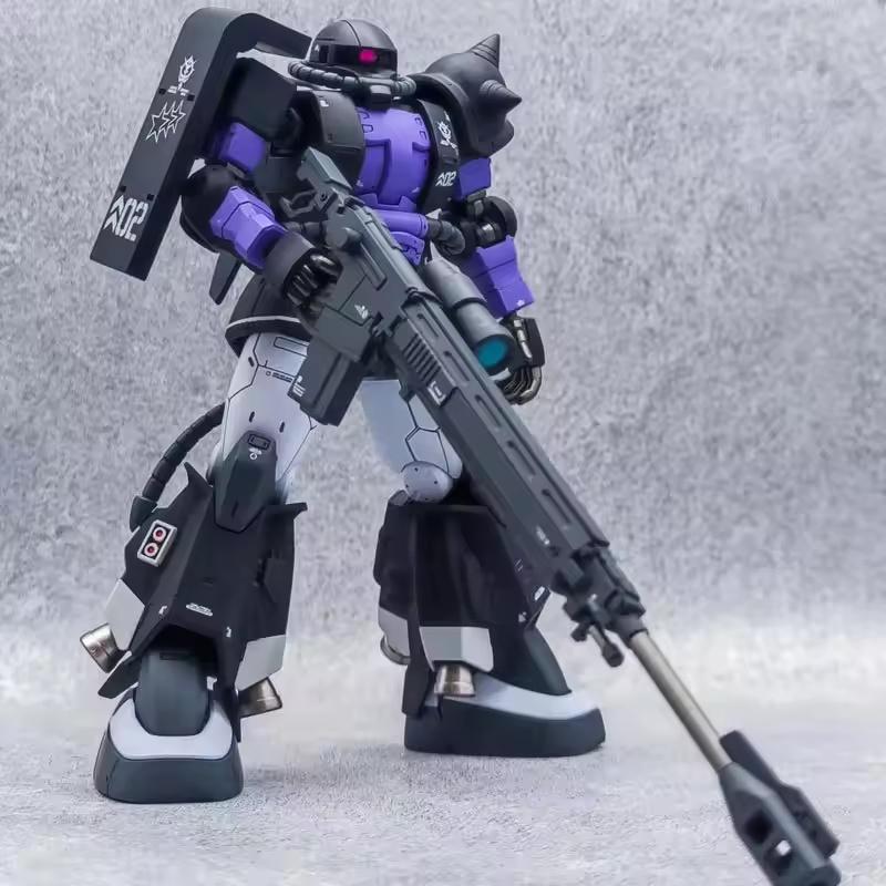 Black Sanrensei Zaku Hg Gto Mark Rabbit Mk-Ii Assemble Model Figures Mecha Toys Desktop Decorate Children Gifs Collectible 1/144 Kid Friendly