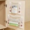 Durable Wall-Mounted Mesh Bag Dispenser With Cute Cartoon Design - Foldable Breathable Polyester Garbage Bag Holder