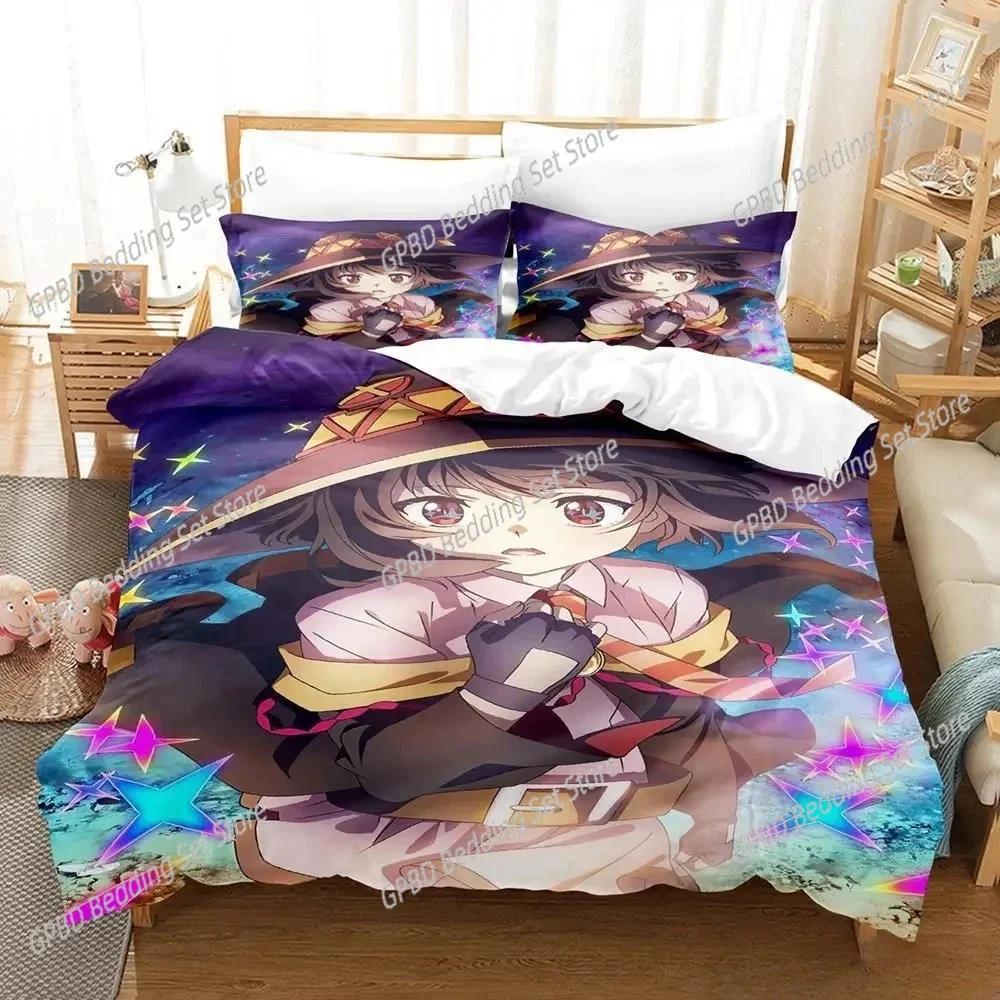 Anime Konosuba Bedding Set For Bedroom Soft Modern Bedspreads Comefortable Kids Duvet Cover Quilt Cover And Pillowcase