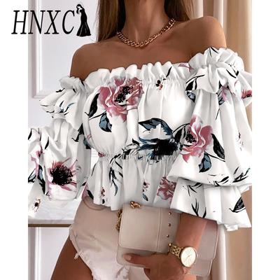 Damenmode Lässig Sommer 3/4 Ärmel Ein Schulter Blusen & Hemden