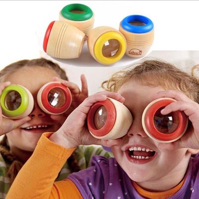 Best Wooden Educational Kaleidoscope Baby Children Learning Puzzle Sensory Toys (Color: Multicolor)
