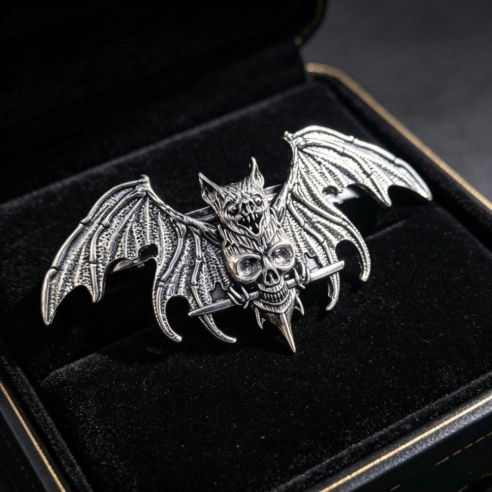 With Strong Grip Vintage Silvery Bat Hair Clip Antiqued Halloween Cosplay Hair Clip  Hair Styling