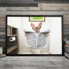 Dog Newspaper Toilet Bathroom Wall Art Canvas Painting Nordic Posters and Prints Wall Pictures for Living Room Restroom Decor