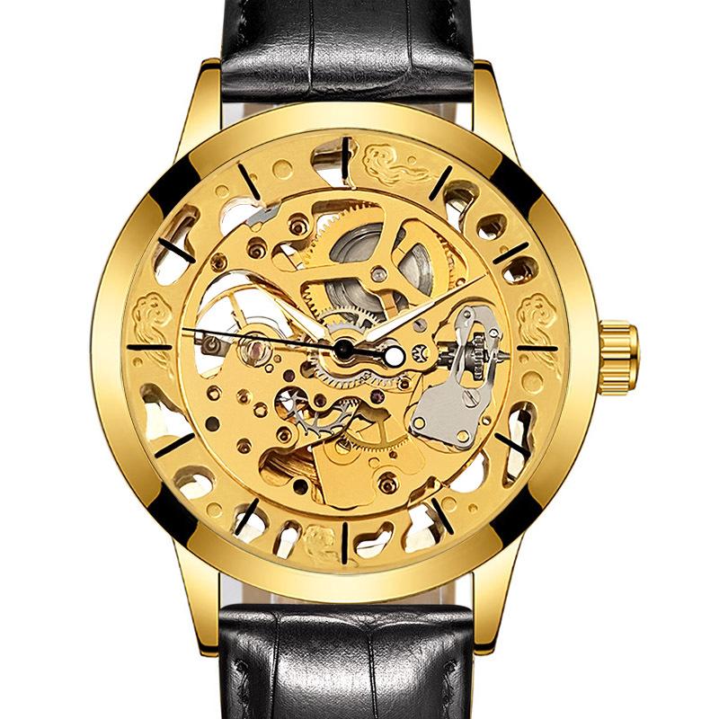 UTHAI M5 Leisure and Fashion Men Watch Belt Hollow Out Automatic Mechanical Watch Business Clock Gift Watches for Man