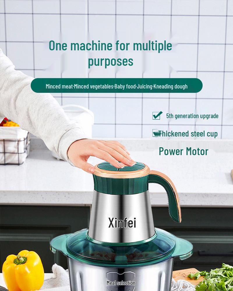 Multifunctional Electric Meat Grinder & Vegetable Chopper with Dough Kneading, Large Capacity