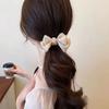 Delicato fermaglio per capelli con fiocco in velluto Fermaglio per capelli grande premium Fermaglio per capelli con perla francese sul retro