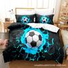 3D Football Series Bedding Set Sports Quilt Cover and Pillow Case 2/3 Pieces Suitable for Home Decoration of Boys' Football Fans' Rooms