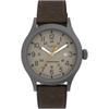 Timex Expedition Scout 40 Men's Watch Dark Brown Gunmetal Khaki Leather Strap