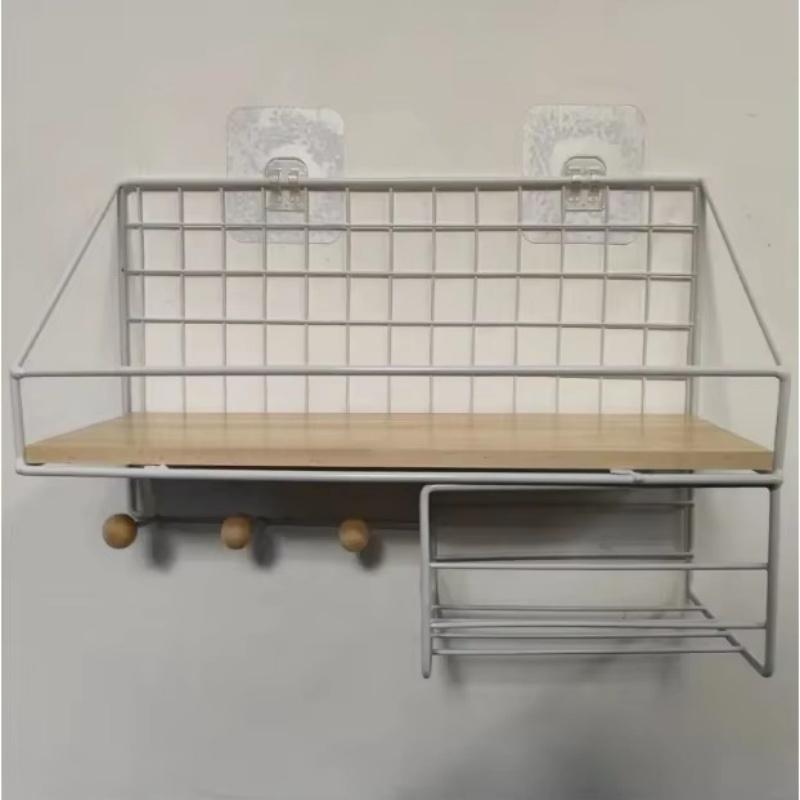 Creative Hanging Shelves For Living Room Bedroom Storage Basket Wall Mounted Shelves Without Drilling Wall Decor Rack Organizers