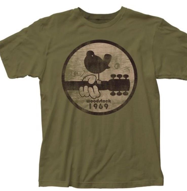 Woodstock 1969 Unisexs T Shirt Military Green S