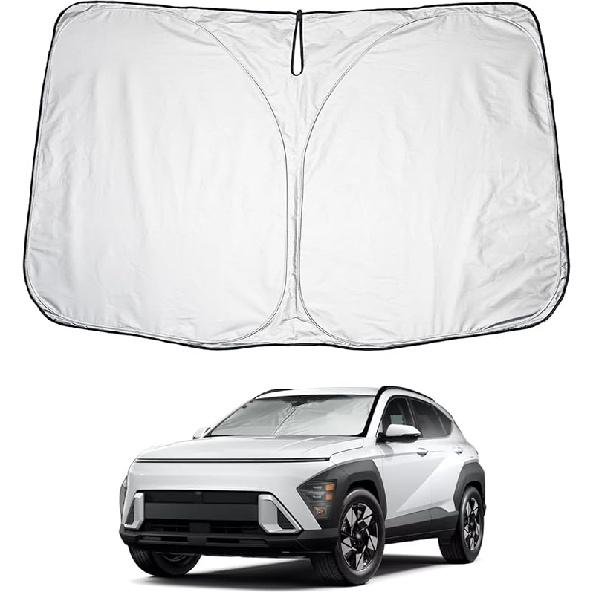 2025 Upgrade Car Windshield Sun Shade Windshield Sunshade Umbrella [Star Fabric] Protect Car from Sun Rays&Heat Damage Keeps Vehicle Cool, Spring