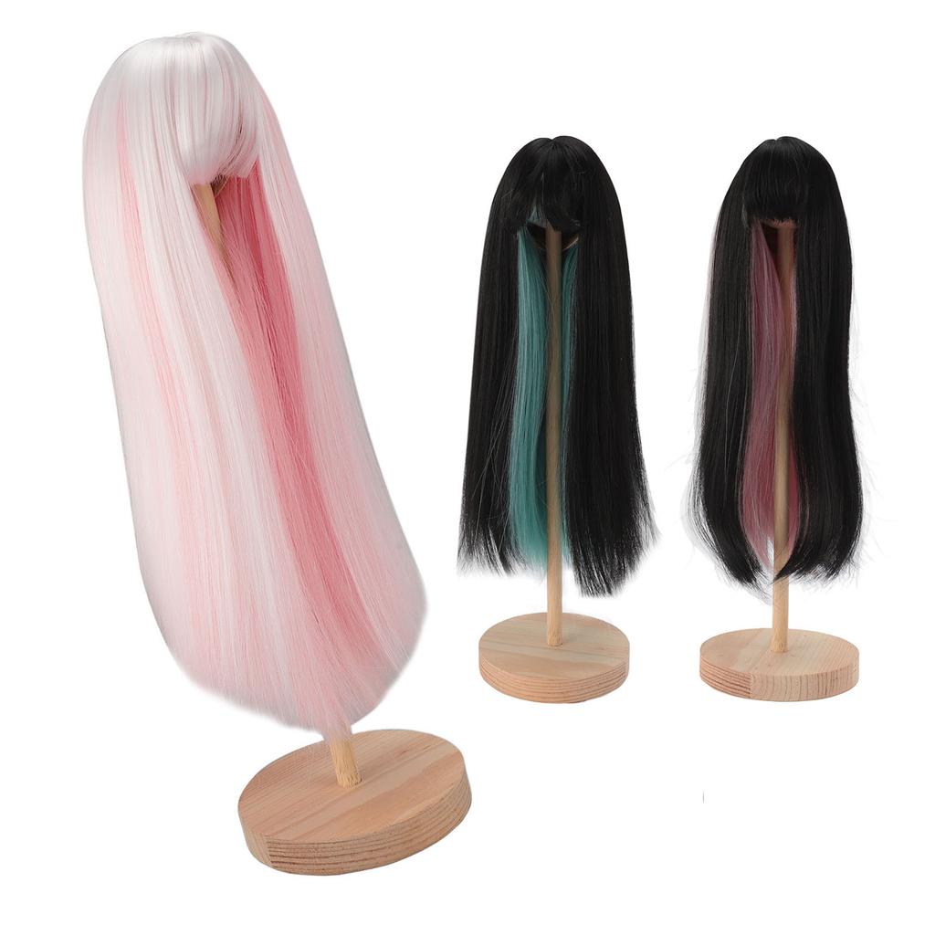 Long Straight Doll Wig Two Color  Doll Hair Wig High Temperature Fiber Doll Replacement Wig for 7