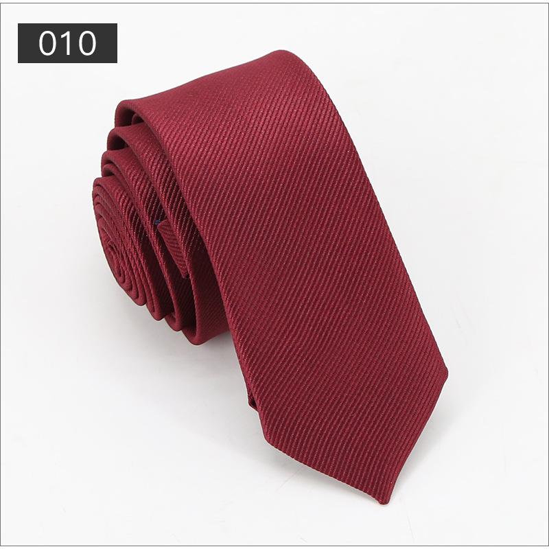 2025 Men's Solid Color Twill Jacquard Tie - Fashionable, Handmade Narrow Design