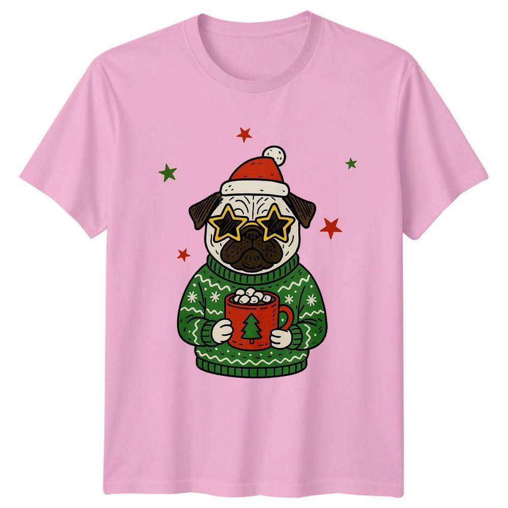Pug Christmas Holiday Graphic Unisexs Unisexs Tee Sweater Dog Design