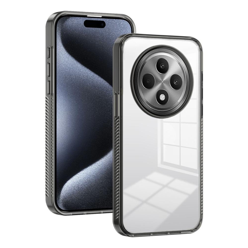 KEYSION Transparent Phone Case for OPPO Reno12 F 5G Soft TPU+PC Anti-slip HD Clear Shockproof Phone Cover for OPPO Reno 12F 5G