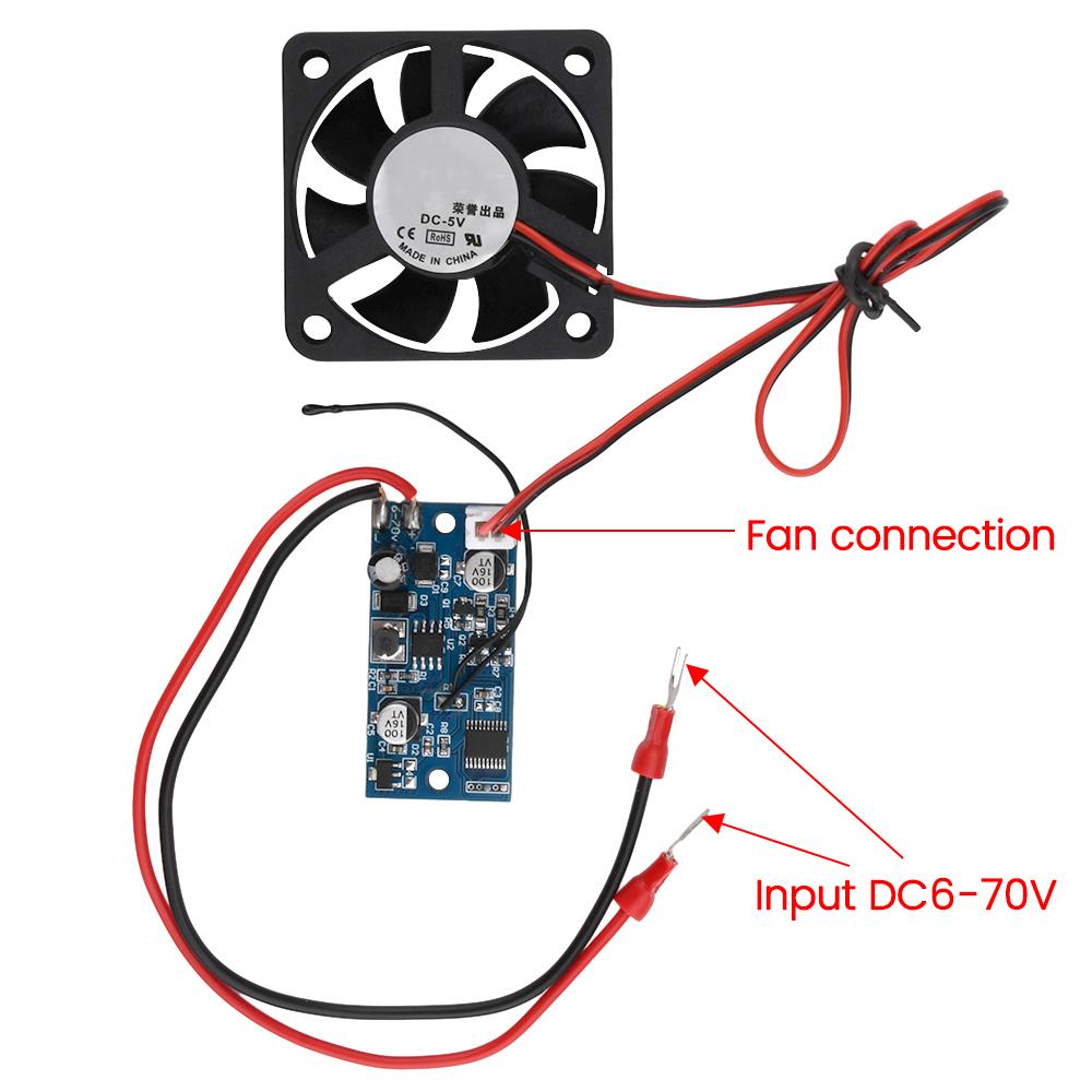 DC 6-70V Ventola di raffreddamento Modulo di controllo della temperatura intelligente Raffreddamento del telaio Regolatore di velocità del motore per computer PC
