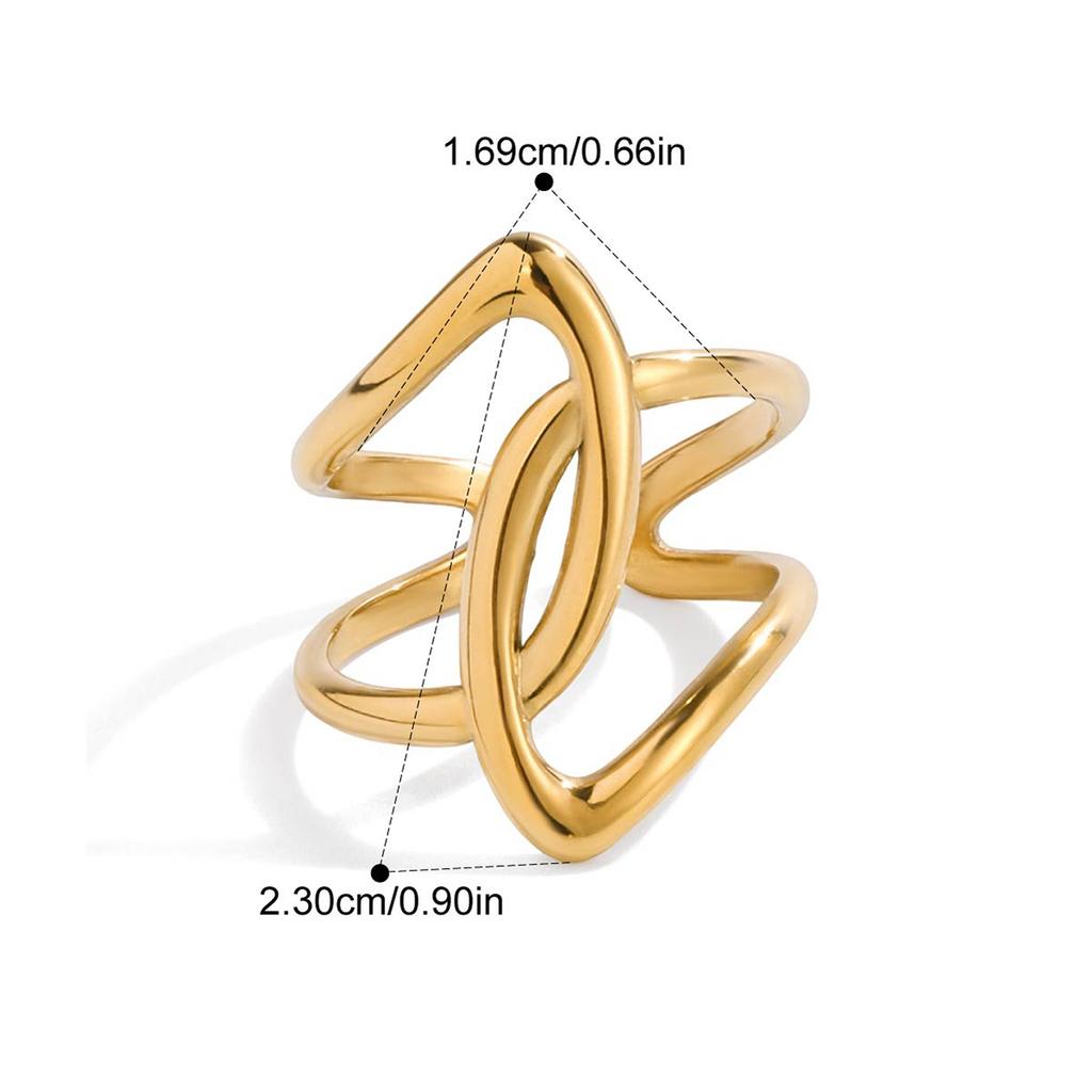 Yori Hot Style Stainless Steel Open Adjustable Ring 18K PVD Plated High Quality Charm Stylish Golden Jewelry New