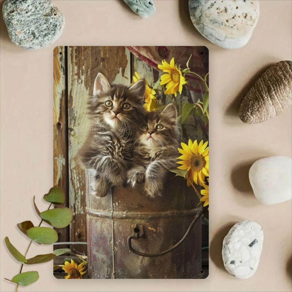 Funny Pig in Meadow Metal Tin Sign Wall Decor 20x30cm