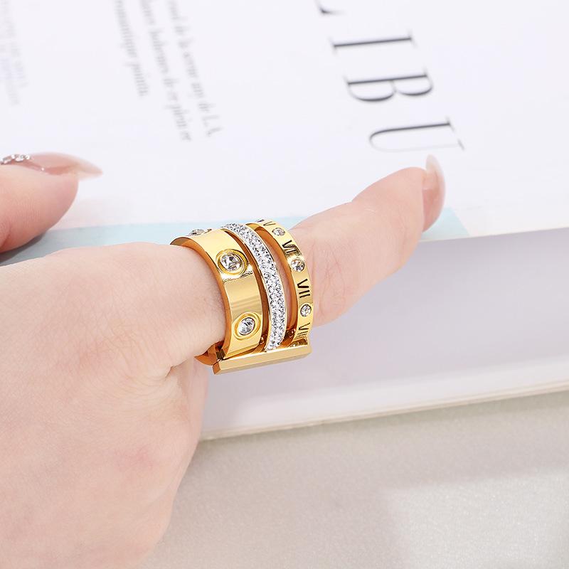 Stylish Roman Letter Multi-Ring Jewelry In European and American Design
