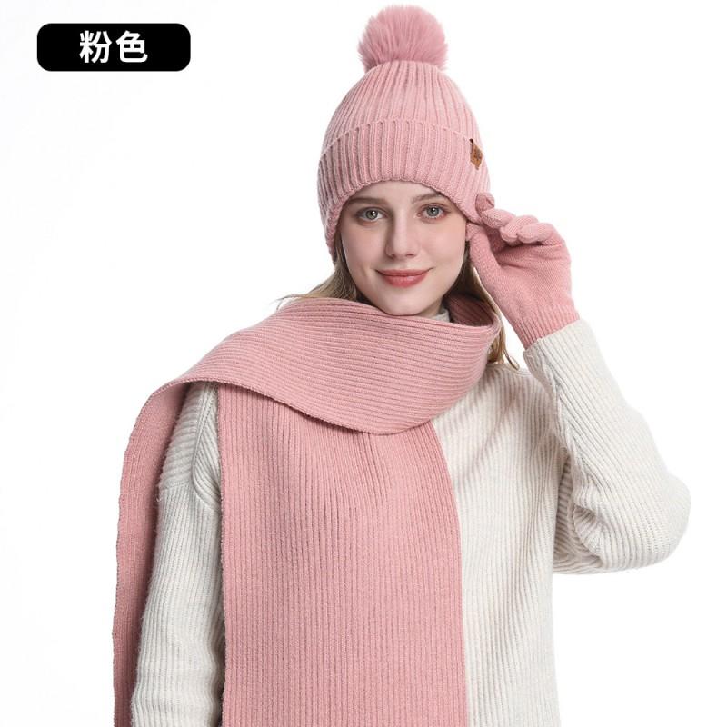 Womens Winter Warm Knit Hat Scarf Glove Set Alpaca Blend Thick Lined Ear Protection Beanie Accessory