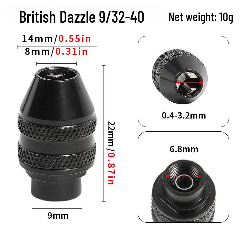 Quick-Change 0.3-6.5mm Hex Shank Self-Centering Drill Chuck for 3.6 Electric Grinder