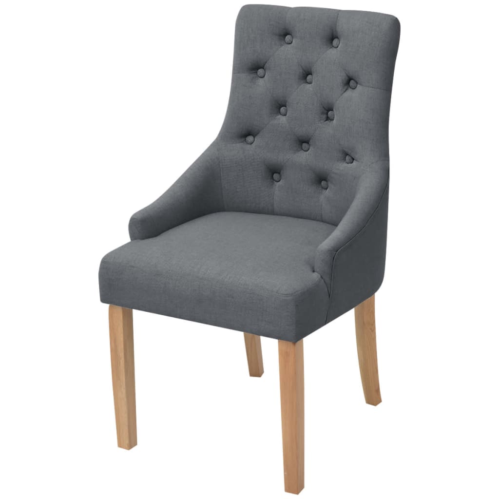 Dining Chairs 2 Pcs Dark Grey Fabric