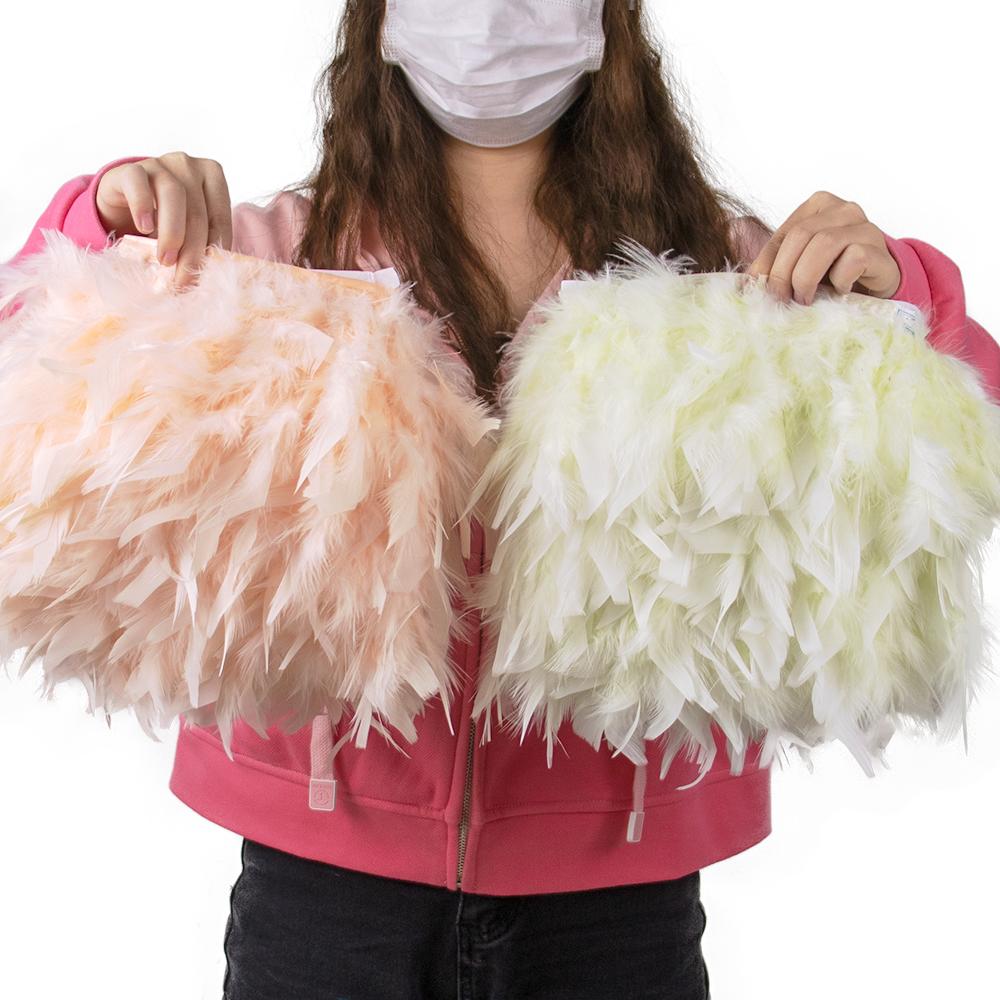 Multicolor Natural Turkey Feather Trim Ribbon 4-6 Inches Fluffy White Marabou Feathers Trims Lace for Party Skirt Clothing Decor