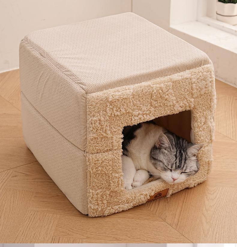 Winter Pet Bed Soft Warm Cotton House for Dogs And Cats Comfortable House thickened indoor safety cat nest