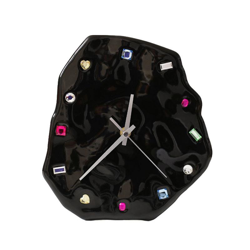 Colorful Crystal Wall Clock Irregular Geometric Clock Background Wall Hangings Pendant Diamond Clocks Living Room Decoration