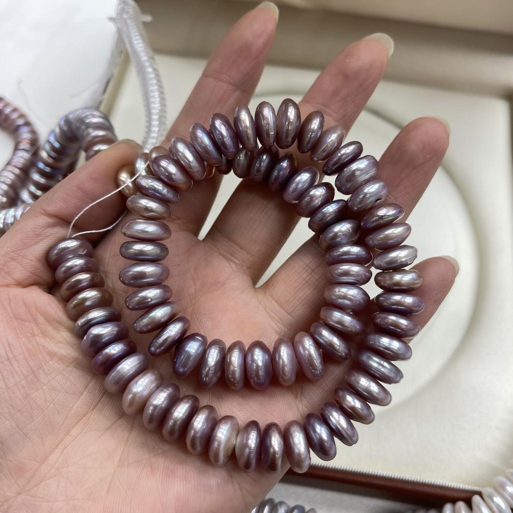 1String, Luxury Natural Freshwater Pearls, 13-14mm, Handmade Rice Pearl Beads for Jewelry Making DIY, Cheapest Items Available 36cm