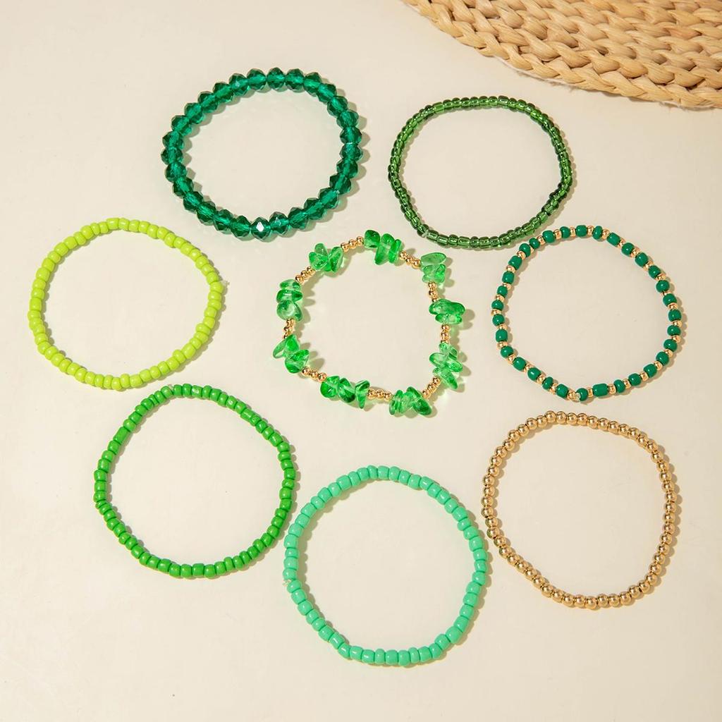 8pcs Mirad Color Brown Multi Piece Set Of Rice Bead Bracelet for Women Jewelry Personalized Matching Bracelet
