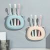 Creative Suction Cup Toothbrush Holder Wall Mounted 3 Slots Toothbrush Rack Punch-Free Wall Shelves Hooks