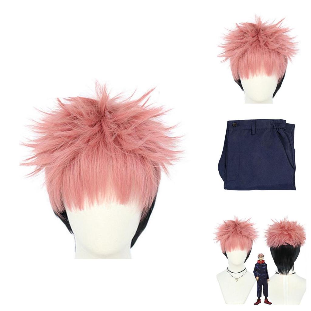 Authentic Jujutsu Kaisen Yuji Itadori Cosplay Costume For Men And Women With Wig
