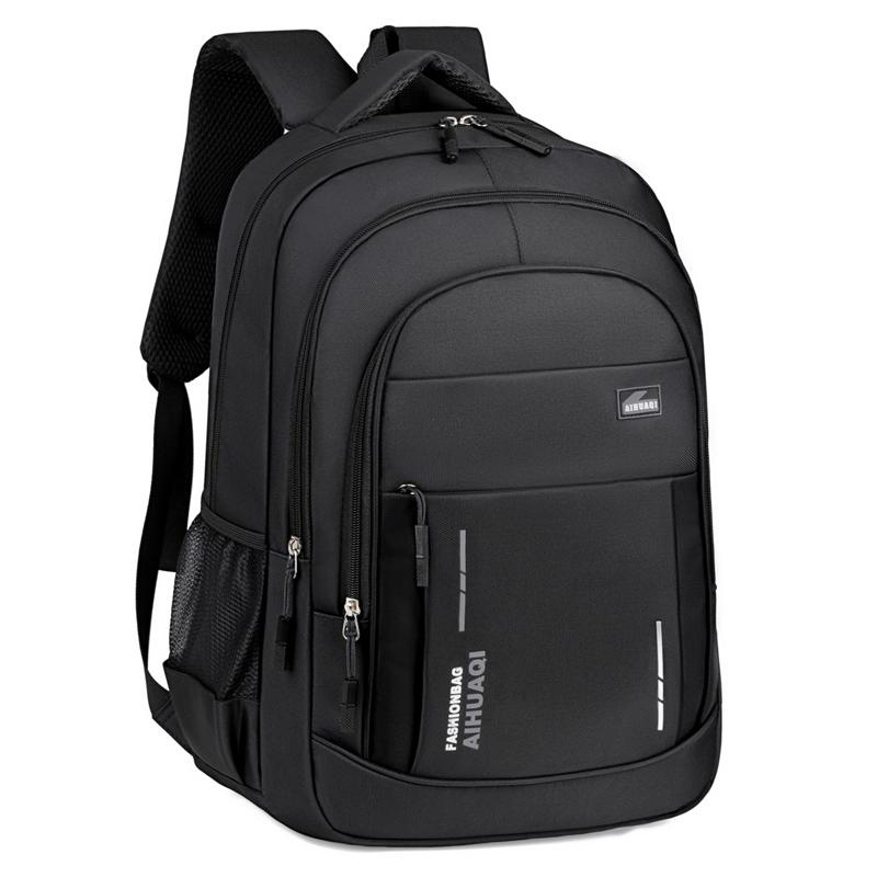 Мужской рюкзак Оксфорд Водонепроницаемый рюкзак Деловая компьютерная сумка Рюкзак для отдыха и путешествий Рюкзак для школьников чёрный