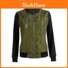Giacca Bomber Imbottita Classica da Donna Stile Vintage con Zip Cappotto Biker Maniche Lunghe