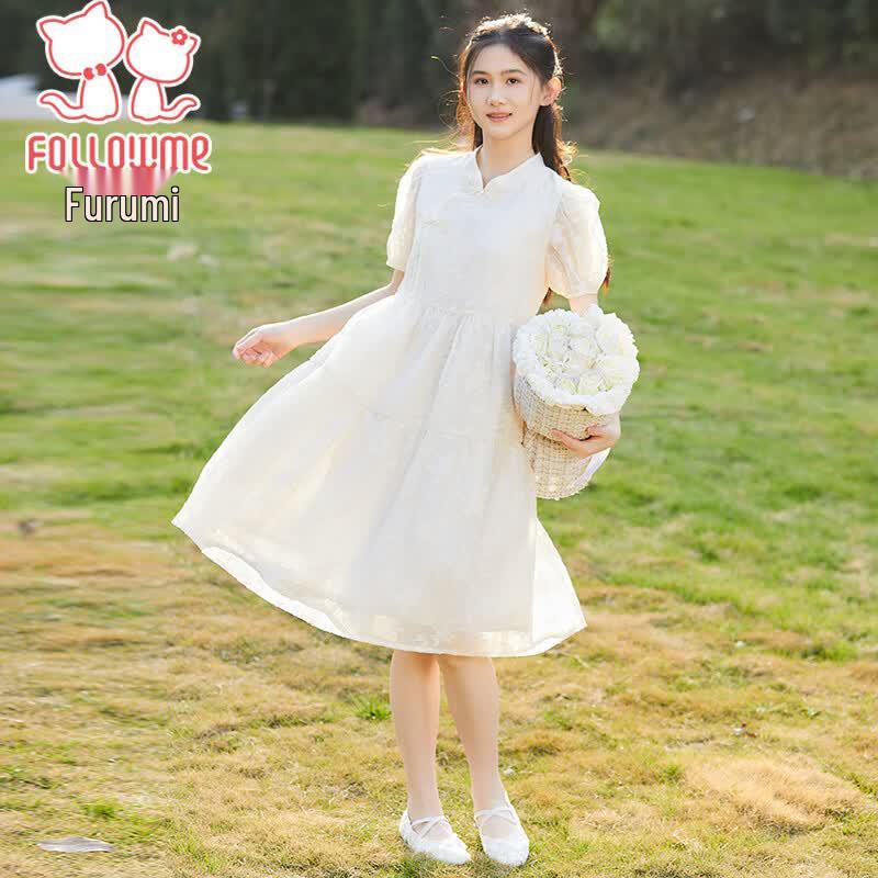 Fuluomi Girls  New Chinese Style Summer Dress 160