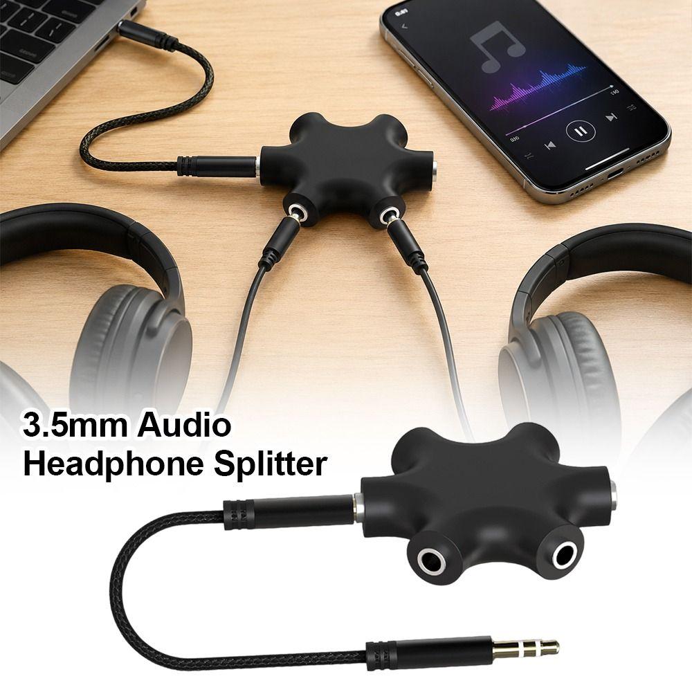 1Pcs 3.5mm Jack Multi Port Audio Splitter Adapter  Phone Laptop MP3 Player