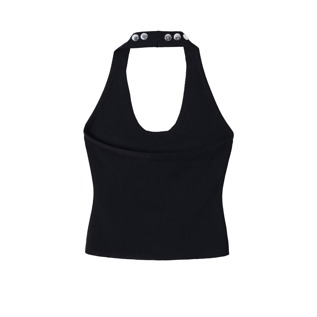 European and American style, new women's clothing, fashionable halter rivet decorative neck top 4813320