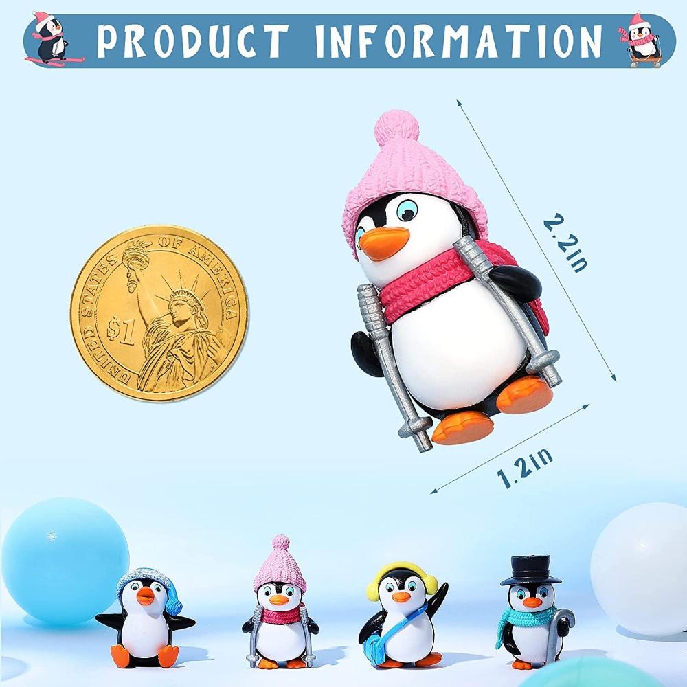 Supplies Penguin Cake Topper Penguin Characters Toys Cake Decoration Penguin Figures Collection
