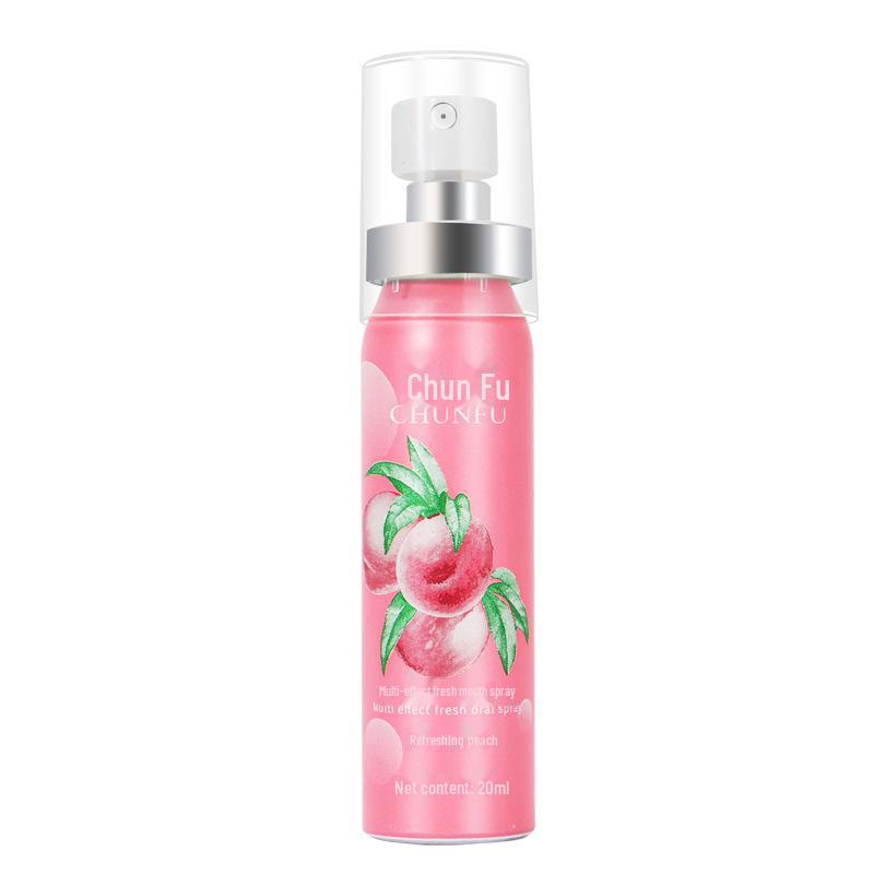 Peach Mint Long-Lasting Breath Freshener Spray - Portable Oral Spray for Bad Breath