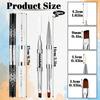 2pcs Gel Builder Brush, Nail Builder Gel Brush, Double Ended French Tip Brushes Hard Gel for Nails, Liner Brushes with Shiny Handle for Design Nails